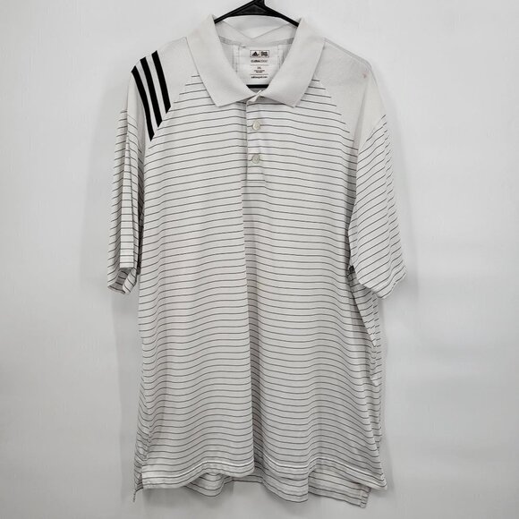 Adidas Climacool Golf Stripe Polo Shirt Big Tall Henley Short Sleeve 2XL Mens - Picture 1 of 16